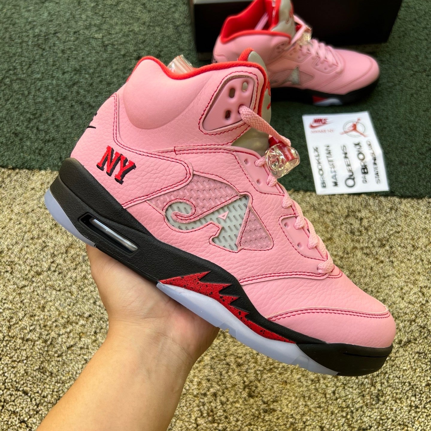 N*KE Air Jorda 5 AJ5 Retro Awake NY Arctic Pink Sneakers 46