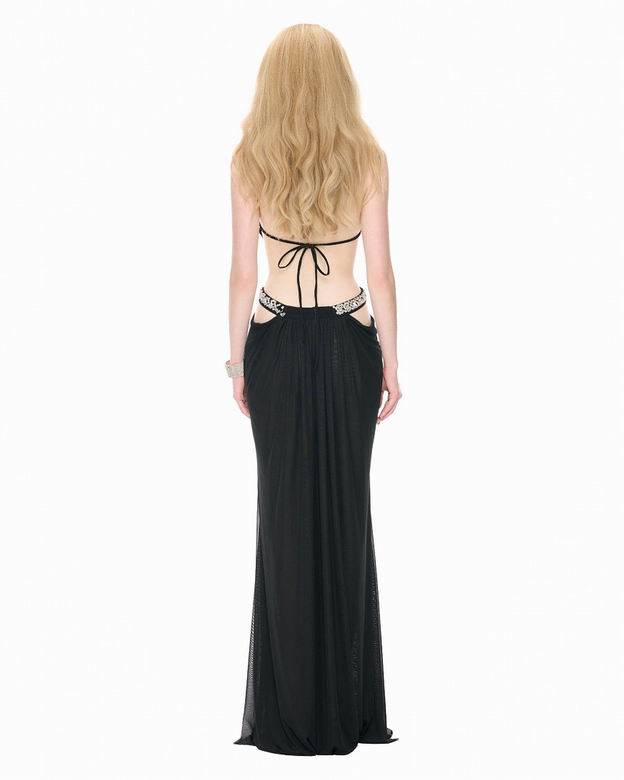HERVE Party dress Crystal Draped Backless 2 Color's