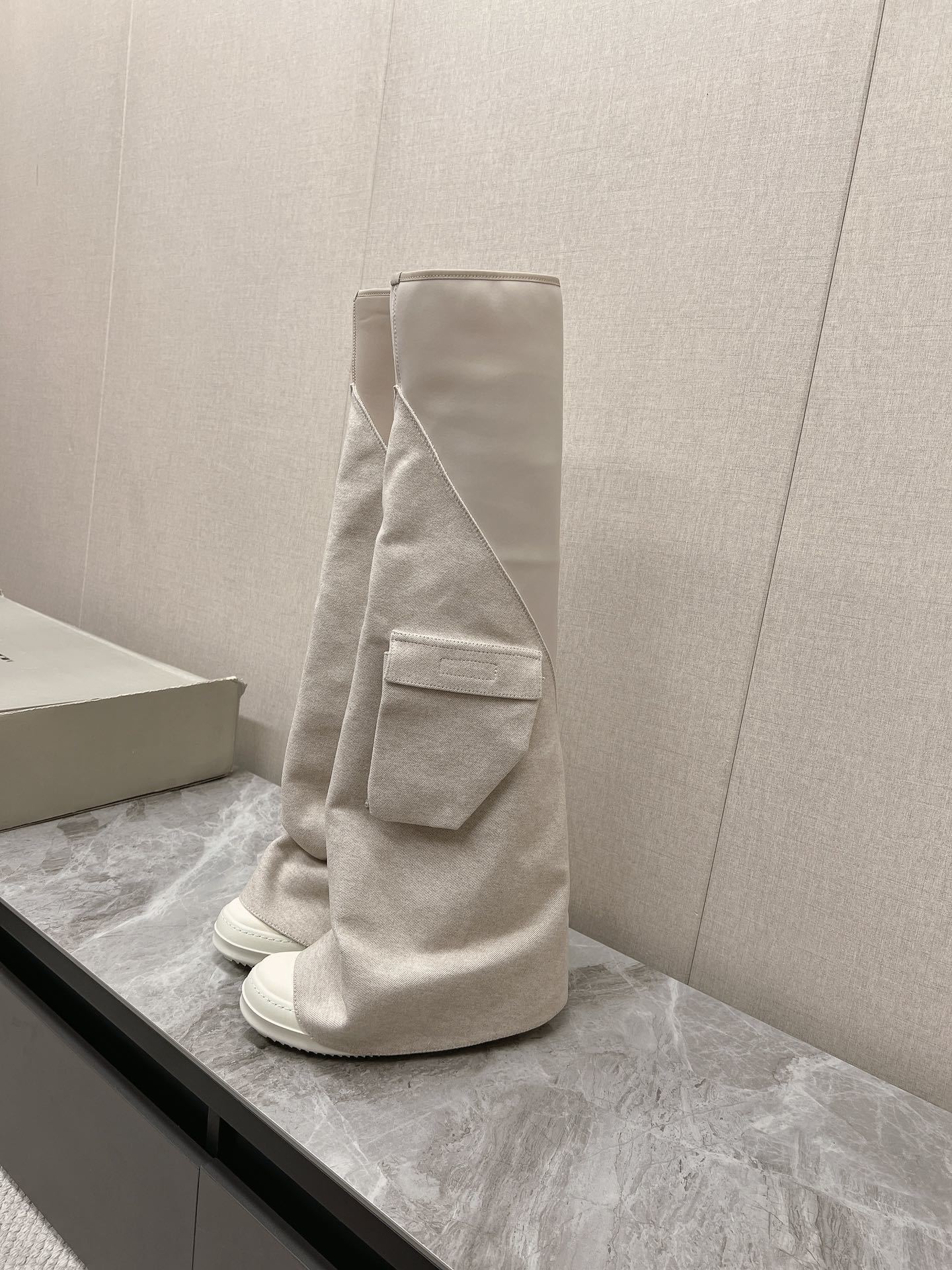 Rick Owen  cargo fetish knee length boots Woman 2 Color's