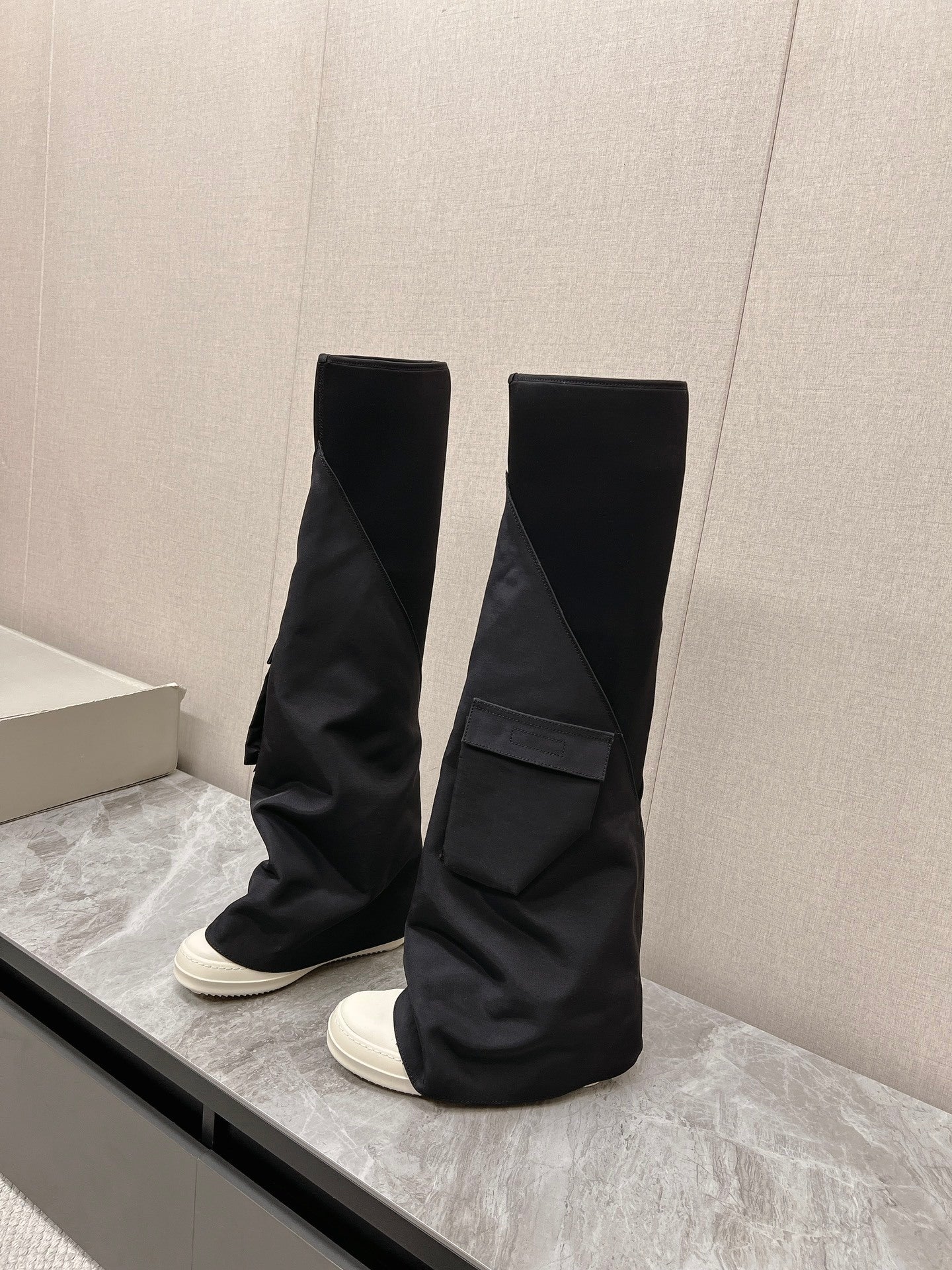 Rick Owen  cargo fetish knee length boots Woman 2 Color's