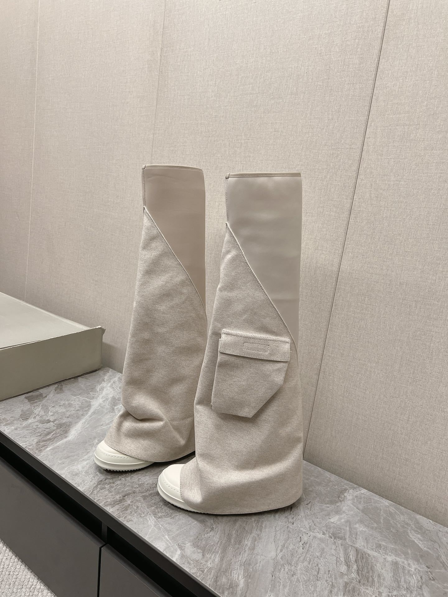 Rick Owen  cargo fetish knee length boots Woman 2 Color's