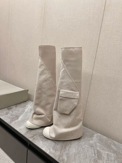 Rick Owen  cargo fetish knee length boots Woman 2 Color's