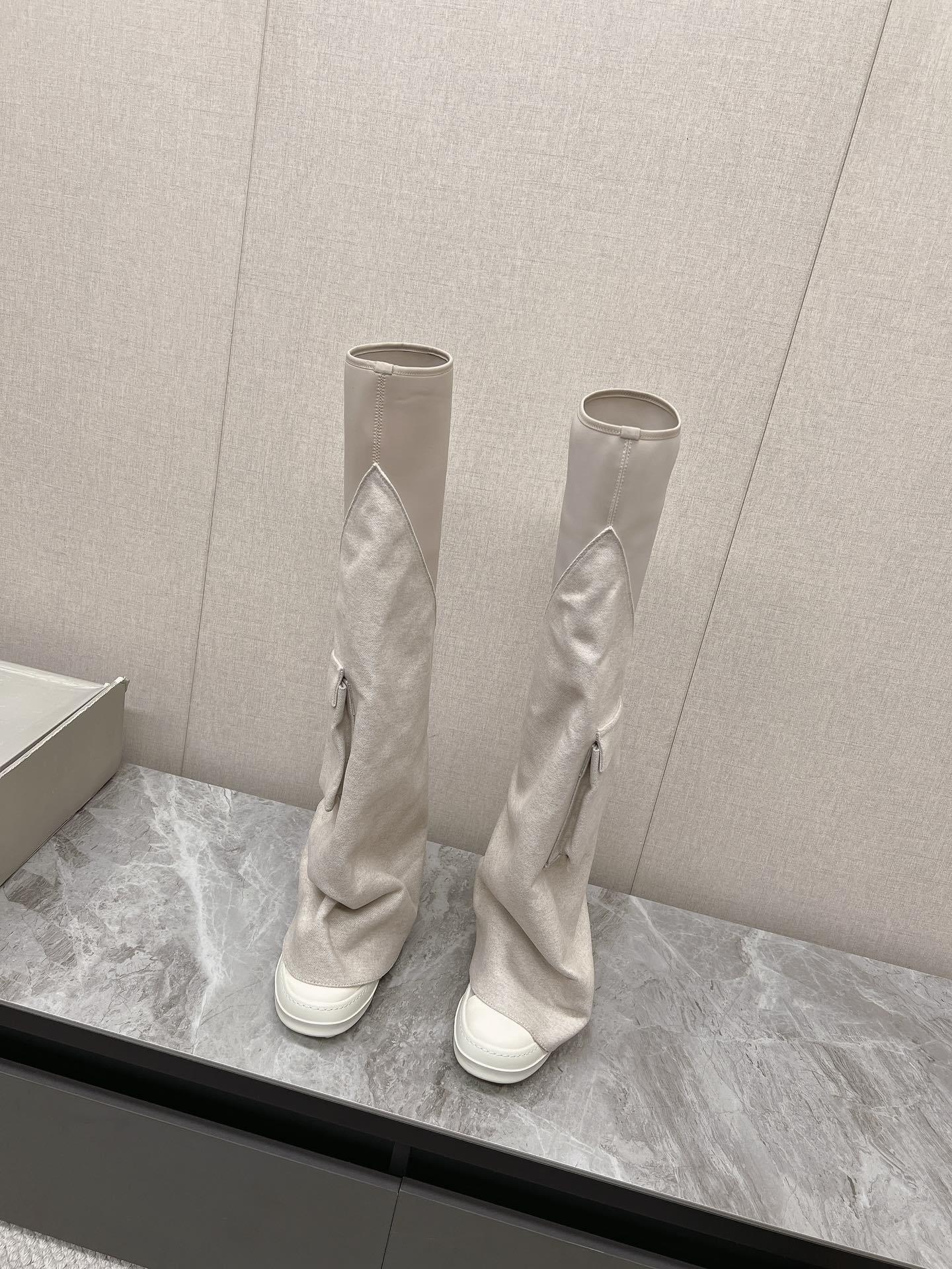 Rick Owen  cargo fetish knee length boots Woman 2 Color's