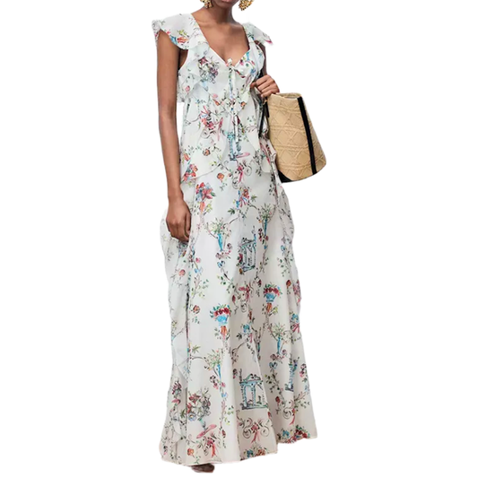 CHD Woman long  Long Ruffled Dress  QQ