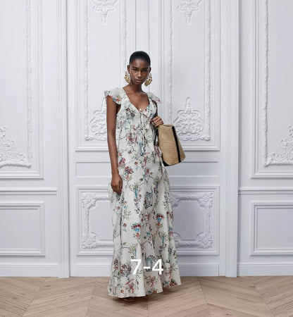 CHD Woman long  Long Ruffled Dress  QQ