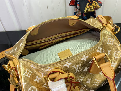 LU Shopping   bag Gold Tone