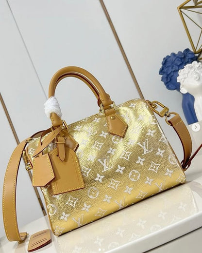 LU Shopping   bag Gold Tone