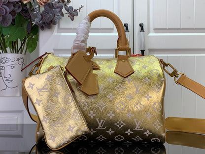 LU Shopping   bag Gold Tone
