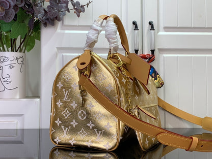 LU Shopping   bag Gold Tone