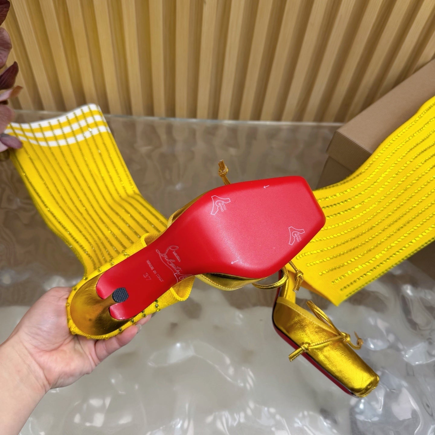 LABUTIN Ca sia An mac Woman Shoes Pump 4 Color's Heels 42