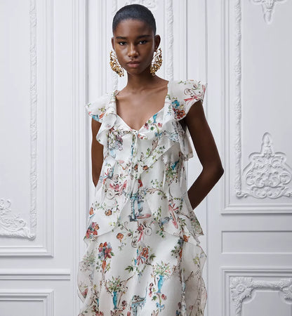 CHD Woman long  Long Ruffled Dress  QQ