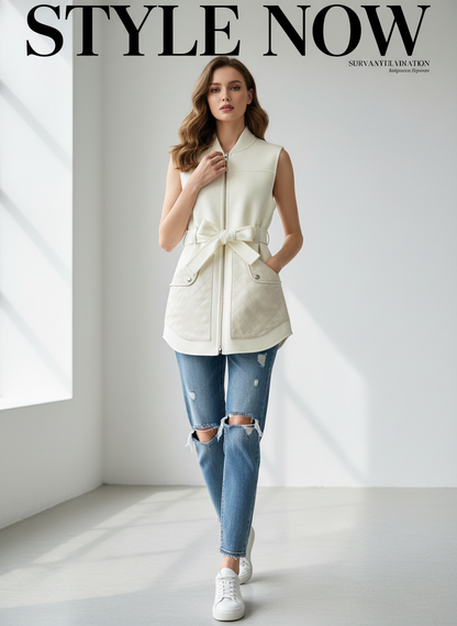 HRM Wool  Woman Long Vest  Jacket 2 Color 's