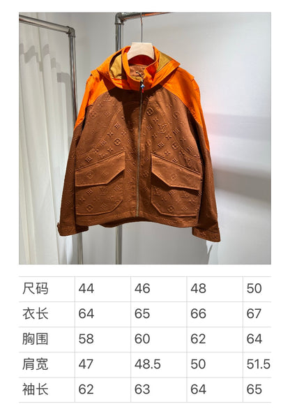 LU  Monogram Hooded Denim Jacket IOFF