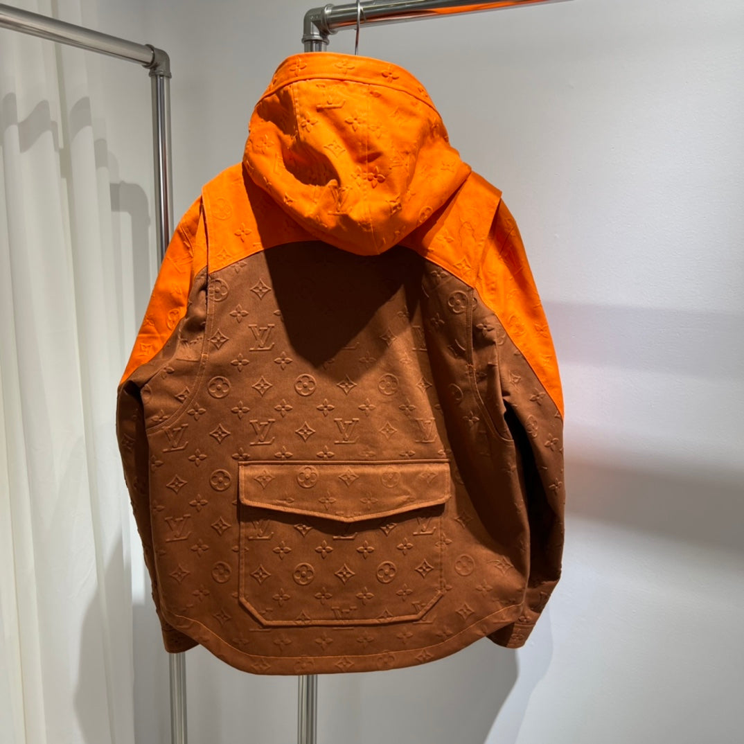 LU  Monogram Hooded Denim Jacket IOFF