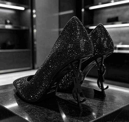 Y L Shoes  Woman Heels 2 Color's Stones