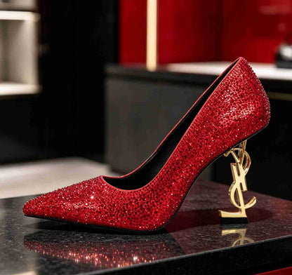 Y L Shoes  Woman Heels 2 Color's Stones