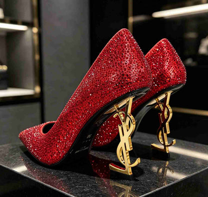 Y L Shoes  Woman Heels 2 Color's Stones