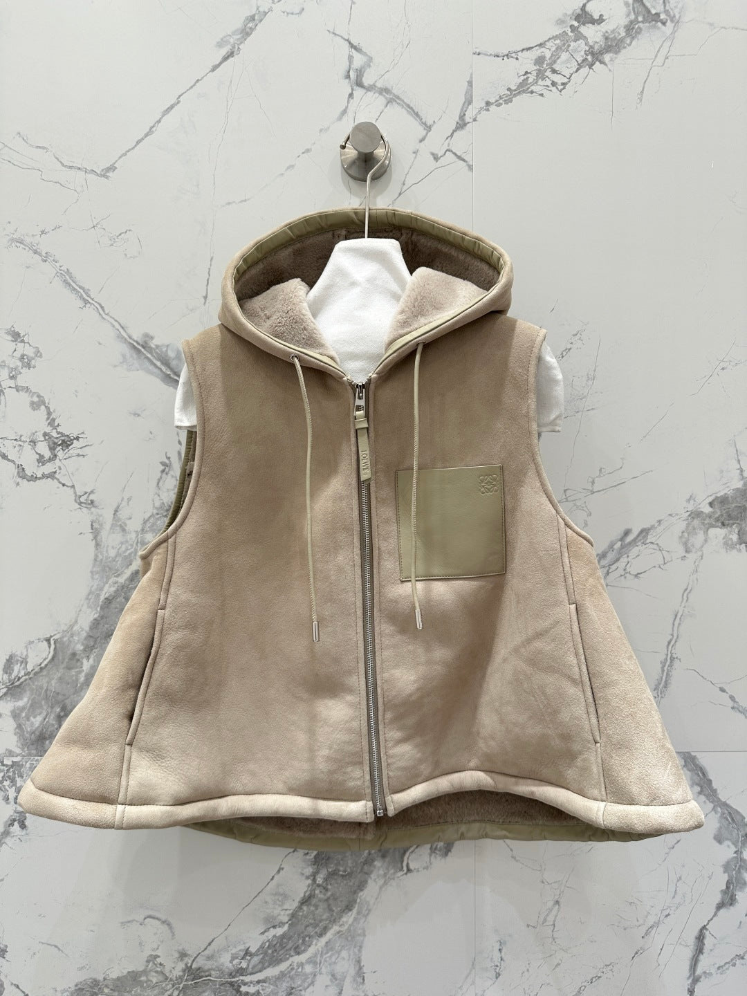 LO EVE  Leather Shearling Jacket Vest 2 Color's