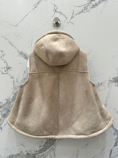 LO EVE  Leather Shearling Jacket Vest 2 Color's