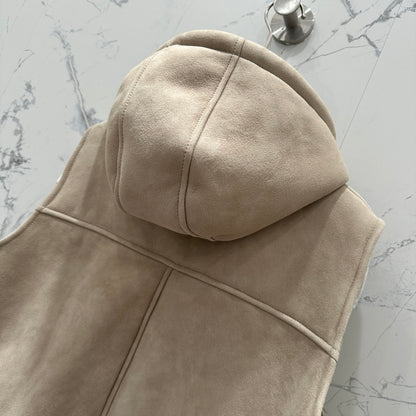 LO EVE  Leather Shearling Jacket Vest 2 Color's