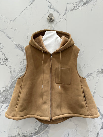 LO EVE  Leather Shearling Jacket Vest 2 Color's