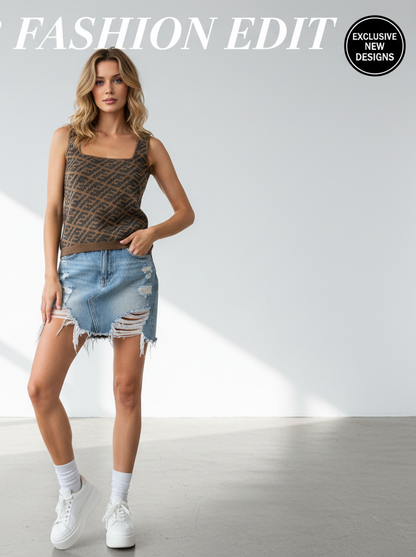 FEN Tank Knitted Top  T - shirt  Woman