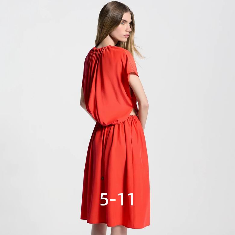 LU Woman Washed Silk Drawstring Dress QQ limited