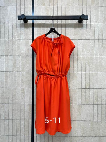 LU Woman Washed Silk Drawstring Dress QQ limited