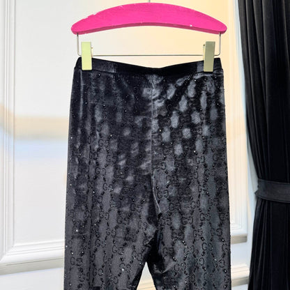 GU velvet woman stretchy  pants  3 Color's Crystal