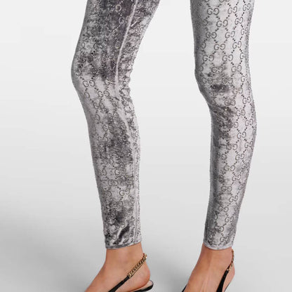 GU velvet woman stretchy  pants  3 Color's Crystal