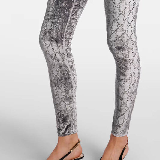 GU velvet woman stretchy  pants  3 Color's Crystal