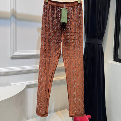 GU velvet woman stretchy  pants  3 Color's Crystal