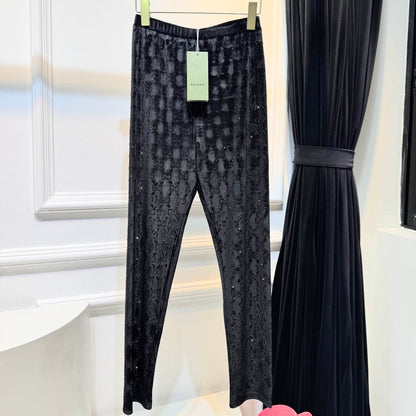 GU velvet woman stretchy  pants  3 Color's Crystal
