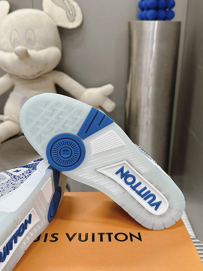 LU trainer Swarovski White Blue Sneakers