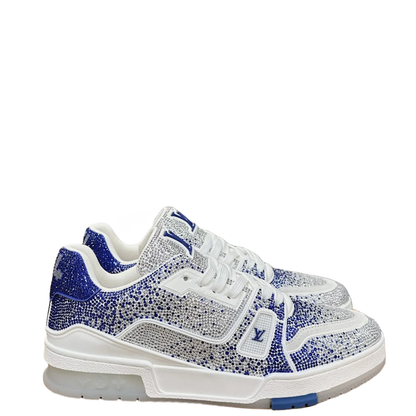 LU trainer Swarovski White Blue Sneakers