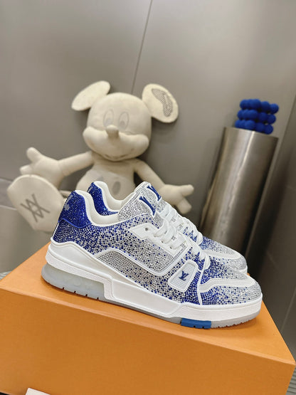 LU trainer Swarovski White Blue Sneakers