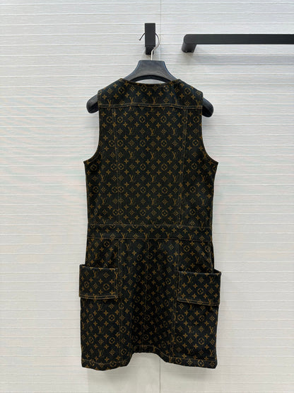 LU Monogram Denim Button Front Dress
