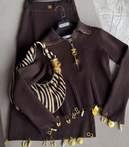 SCIA PARELI Woman  Jacket and Skirt set  3 Color's
