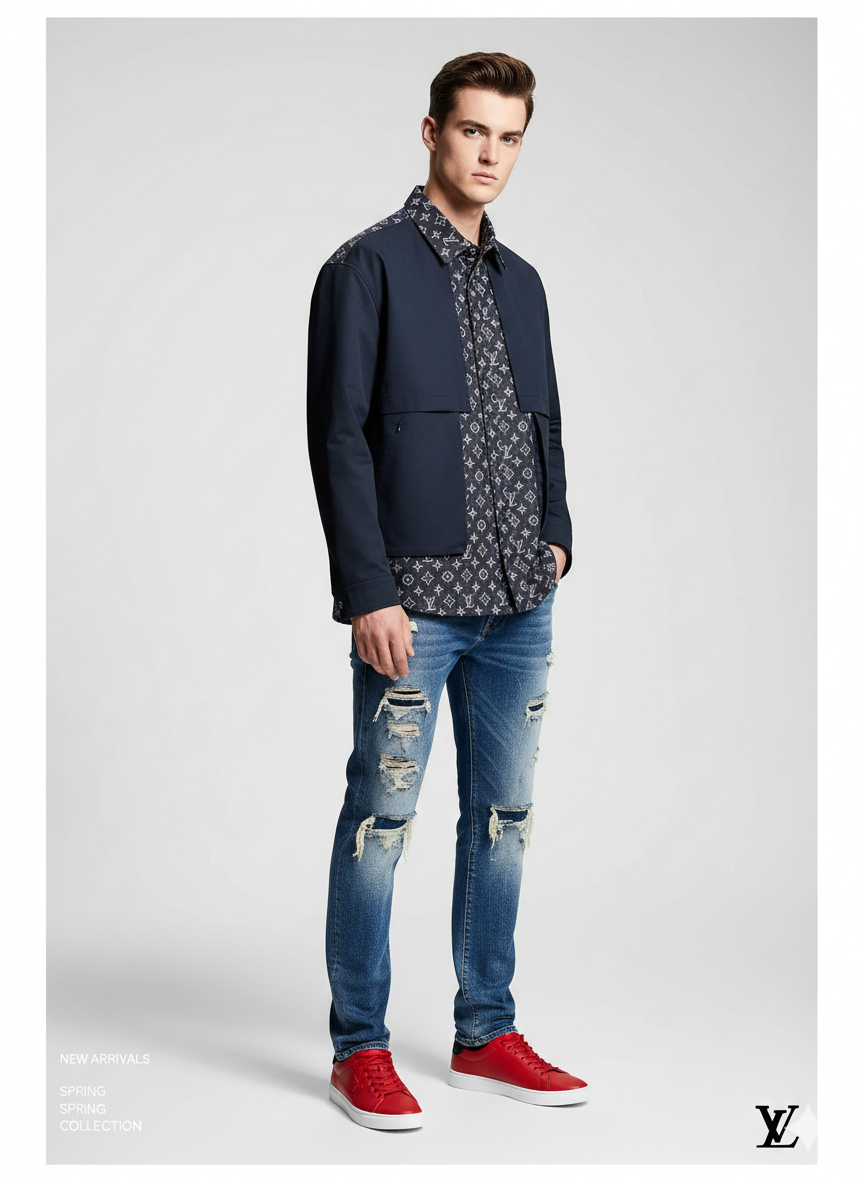 LU Man Jacket Windbreak Hoodie Monogram