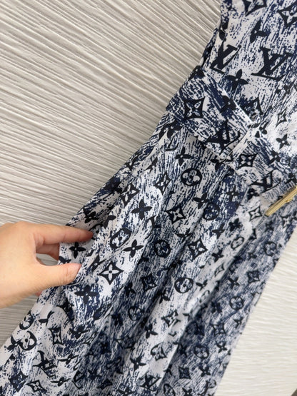 LU  Printed Vintage style long dress Limited