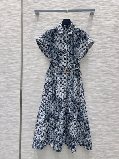 LU  Printed Vintage style long dress Limited