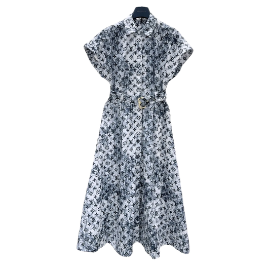 LU  Printed Vintage style long dress Limited