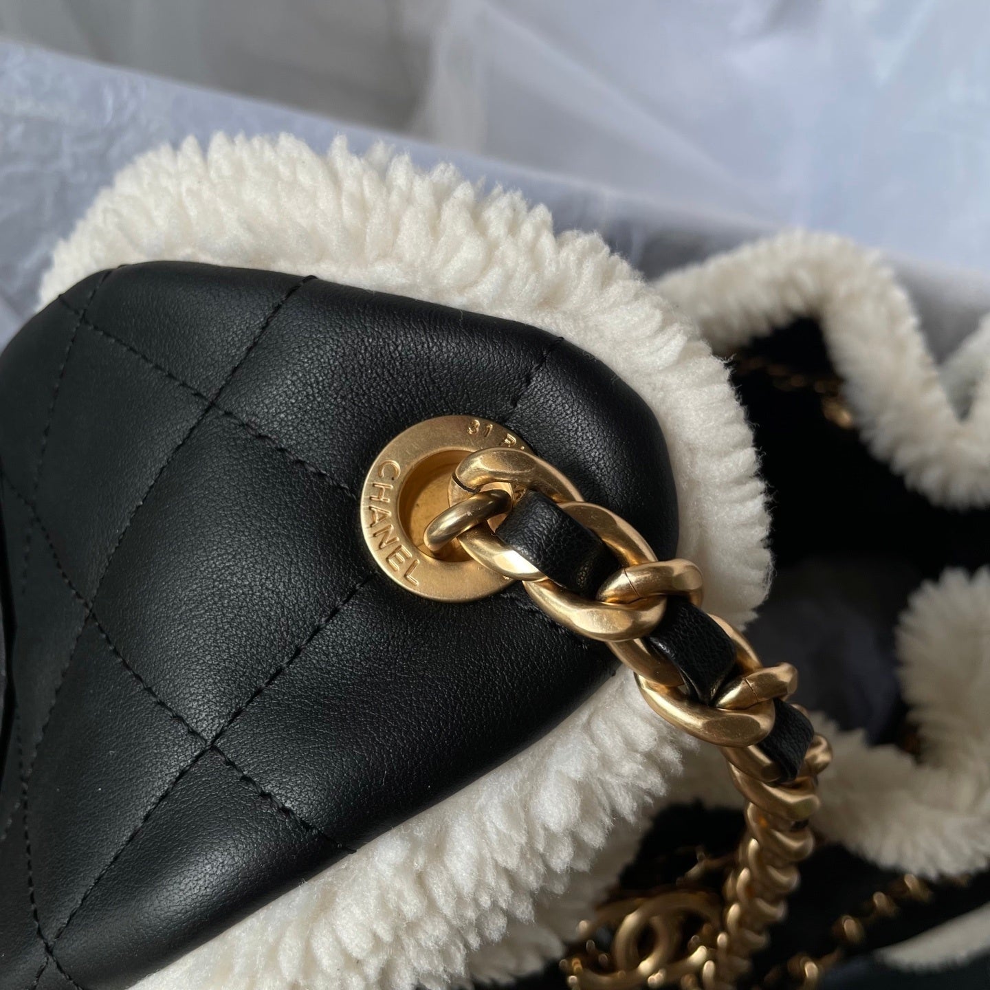 CHL Shearling trim  Bag 32 cm
