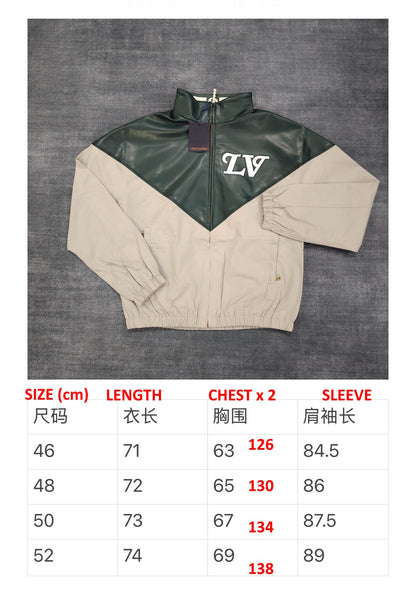 LU  Graphic Leather Mix Tracktop Jacket  IOFF