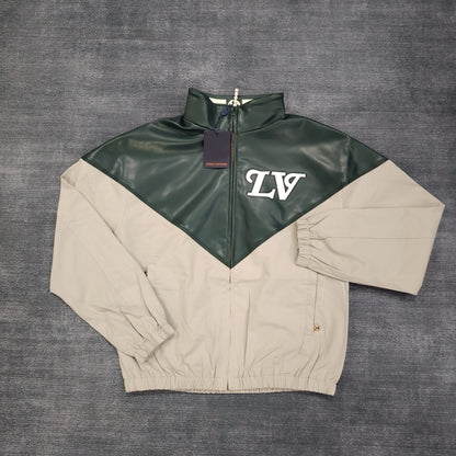 LU  Graphic Leather Mix Tracktop Jacket  IOFF