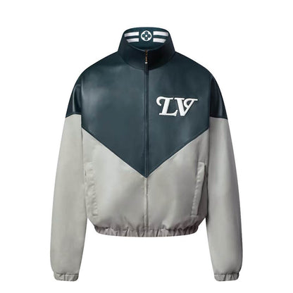 LU  Graphic Leather Mix Tracktop Jacket  IOFF