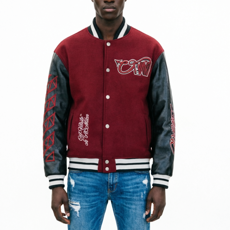 OFF WITE Varsity Baseball Jacket Man