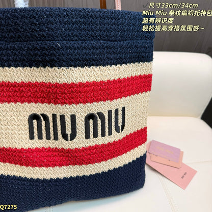MI MI Bag raffia woven 2 Color's  34 cm  -SALE -