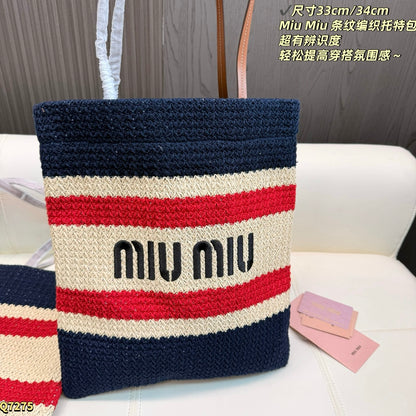MI MI Bag raffia woven 2 Color's  34 cm  -SALE -