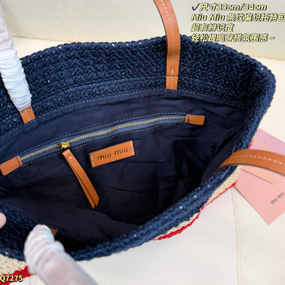 MI MI Bag raffia woven 2 Color's  34 cm  -SALE -